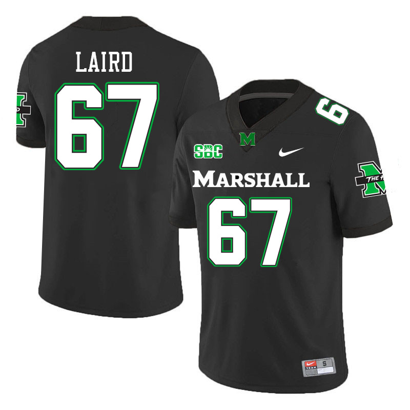 Marshall Thundering Herd #67 Jack Laird College Football Jerseys Stitched-Black